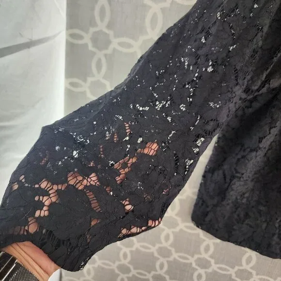 Torrid Black Lace Open Front  Long Sleeve Blazer Women's 4X - Picture 6 of 11